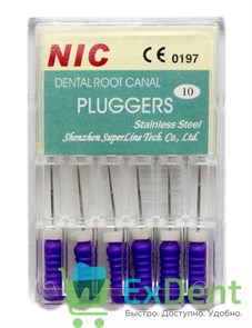 Pluggers № 10 25 мм NIC Ручной стоматологический эндодонтический инструмент