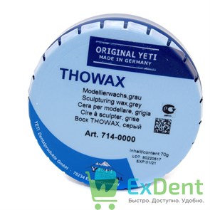 Воск Thowax - моделировочный, серый (70 г)