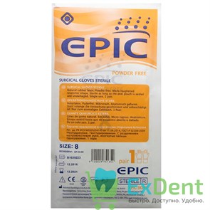 Перчатки Epic (8 - M / L) - хирургические стерильные латексные неопудренные (1 пара)