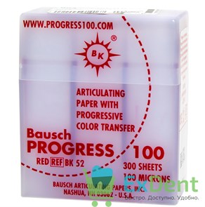 Артикуляционная бумага прямая, красная Bausch (100 мкм х 300 шт)