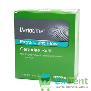 {{photo.Alt || photo.Description || 'Variotime (Вариотайм) Extra Light Flow - А-силиконовый материал для снятия оттисков т.3 (2 х 50 мл)'}}
