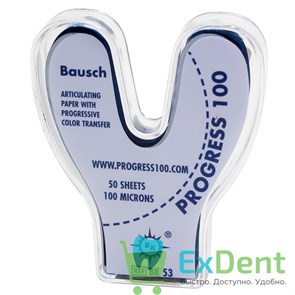 Артикуляционная бумага подковообразная, синяя Bausch (100 мкм х 50 шт)