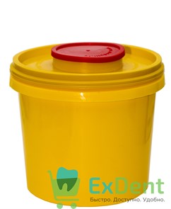 Емкость - контейнер для сбора колюще-режущих отходов, класса Б (1,0 л) круглая