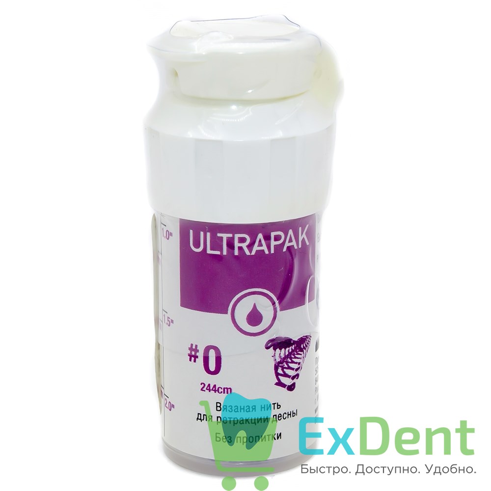 Нить ретракционная №0, Ultrapak без пропитки, (2,44 м) - купить по цене 1  190руб. в ExDent.ru