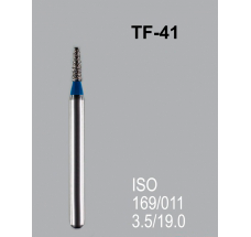 Боры алмазные Mani TF-41 169/011 FG - конусообразный, плоский кончик, синий (5 шт) 20913 - фото 27838