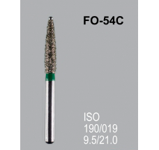 Боры алмазные Mani FO-54C 190/018 FG - пламяобразный, стрельчатый кончик, зеленый (5 шт) 20442 - фото 27843