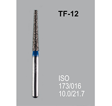 Боры алмазные Mani TF-12 173/016 FG - конусообразный, плоский кончик, синий (5 шт) 14877 - фото 27850