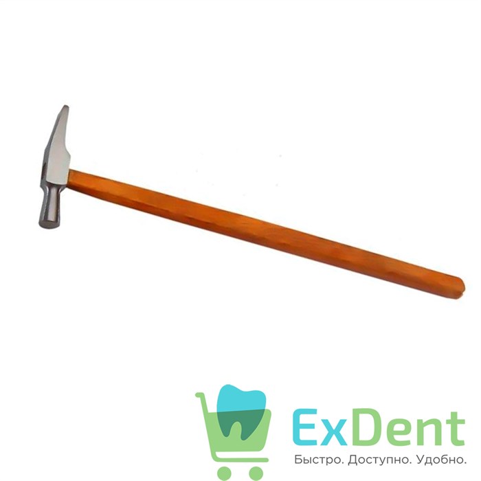 Молоток зуботехнический стальной на деревянной ручке - фото 13390