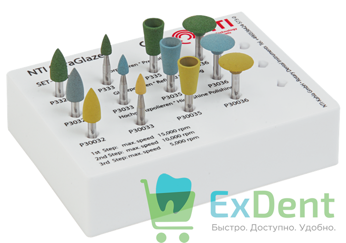SET-1588.1 Набор полиров с алмазной насыпкой для полирования керамики в полости рта (12шт) 16672 - фото 31271