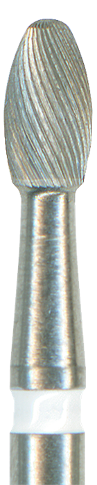 H379-018UF-FG Твердосплавный финир NTI, форма олива, белое кольцо, ультра-мелкое - фото 30162