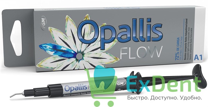 OPALLIS (Опалис) FLOW A1- жидкотекучий наногибридный пломбировочный материал (2 г) - фото 35440