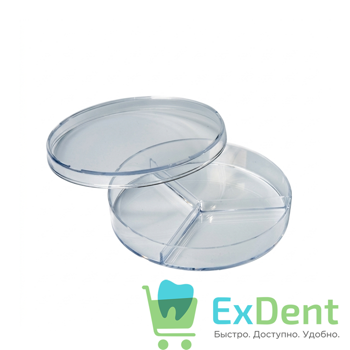 Чашка Петри, 90 мм, 3 секции, полистирол 18332 - фото 36767