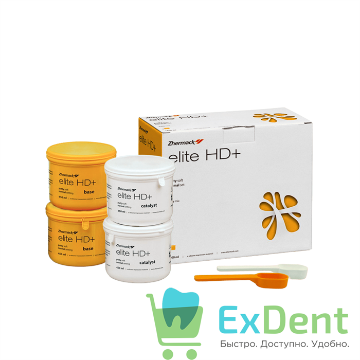 Elite (Элит) HD+ Putty Soft Fast Set - A-силикон очень высокой вязкости (4 х 450 мл) 12264 - фото 36880