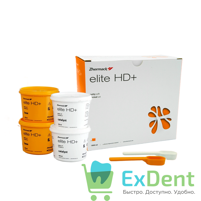 Elite (Элит) HD+ Putty Soft Normal Set  - A-силикон очень высокой вязкости (4 х 450 мл) 12273 - фото 36881
