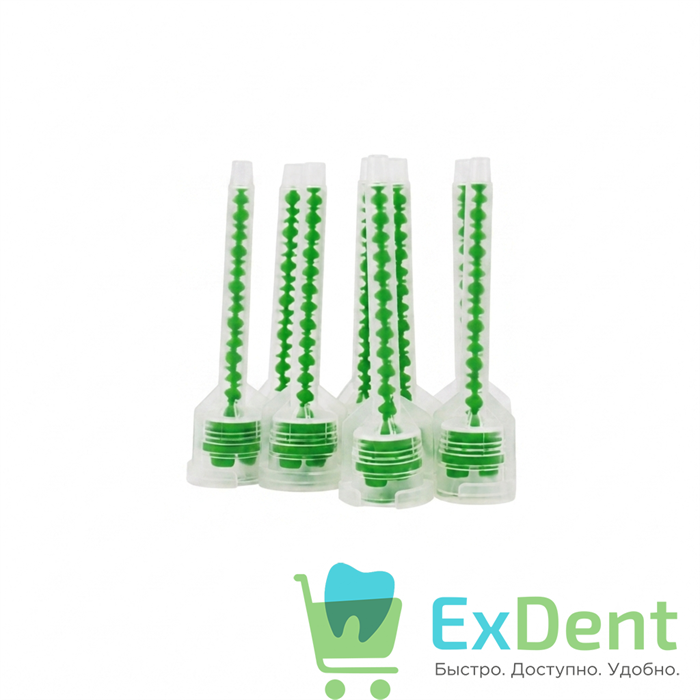 Наконечники смесительные зеленые Mixing Tips Yellow Green (50 шт) 12826 - фото 36918