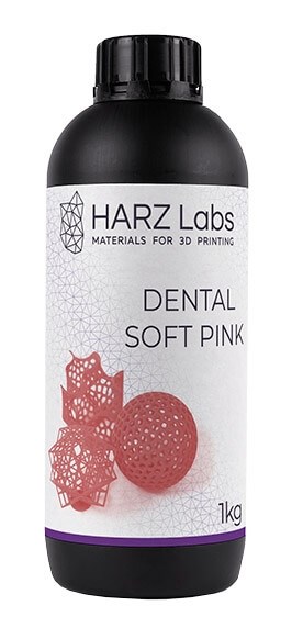 HARZ Labs Dental Soft Pink - фотополимерная смола, цвет розовый (1 кг) - фото 40039