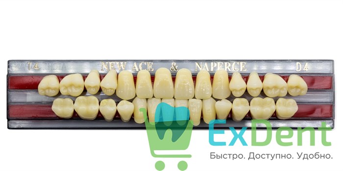 Гарнитур акриловых зубов D4, T4, Naperce и New Ace (28 шт) - фото 9460