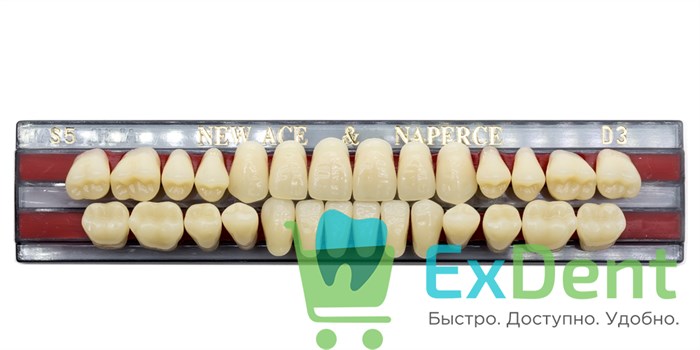 Гарнитур акриловых зубов D3, S5, Naperce и New Ace (28 шт) - фото 9461