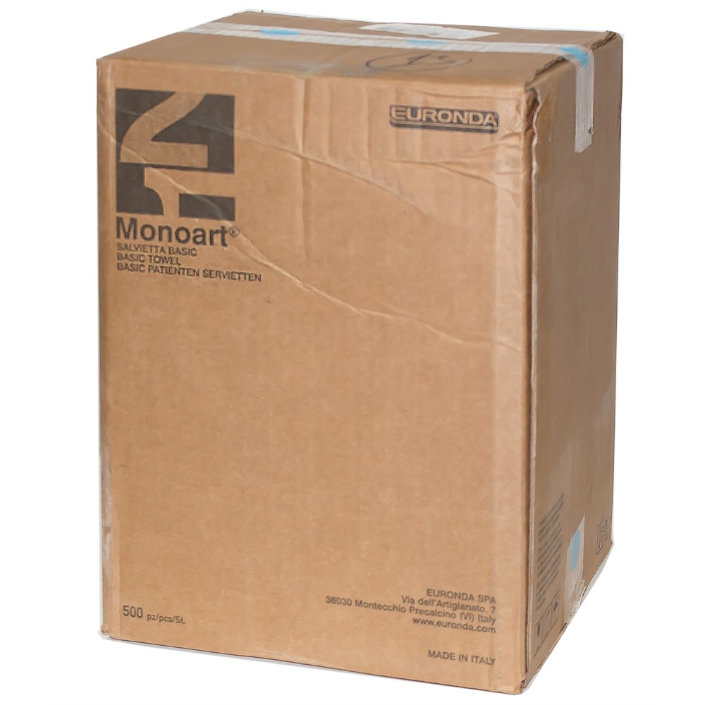 Салфетки для пациентов голубые 2-х слойные, Basic Monoart 33 х 45 см (500 шт)