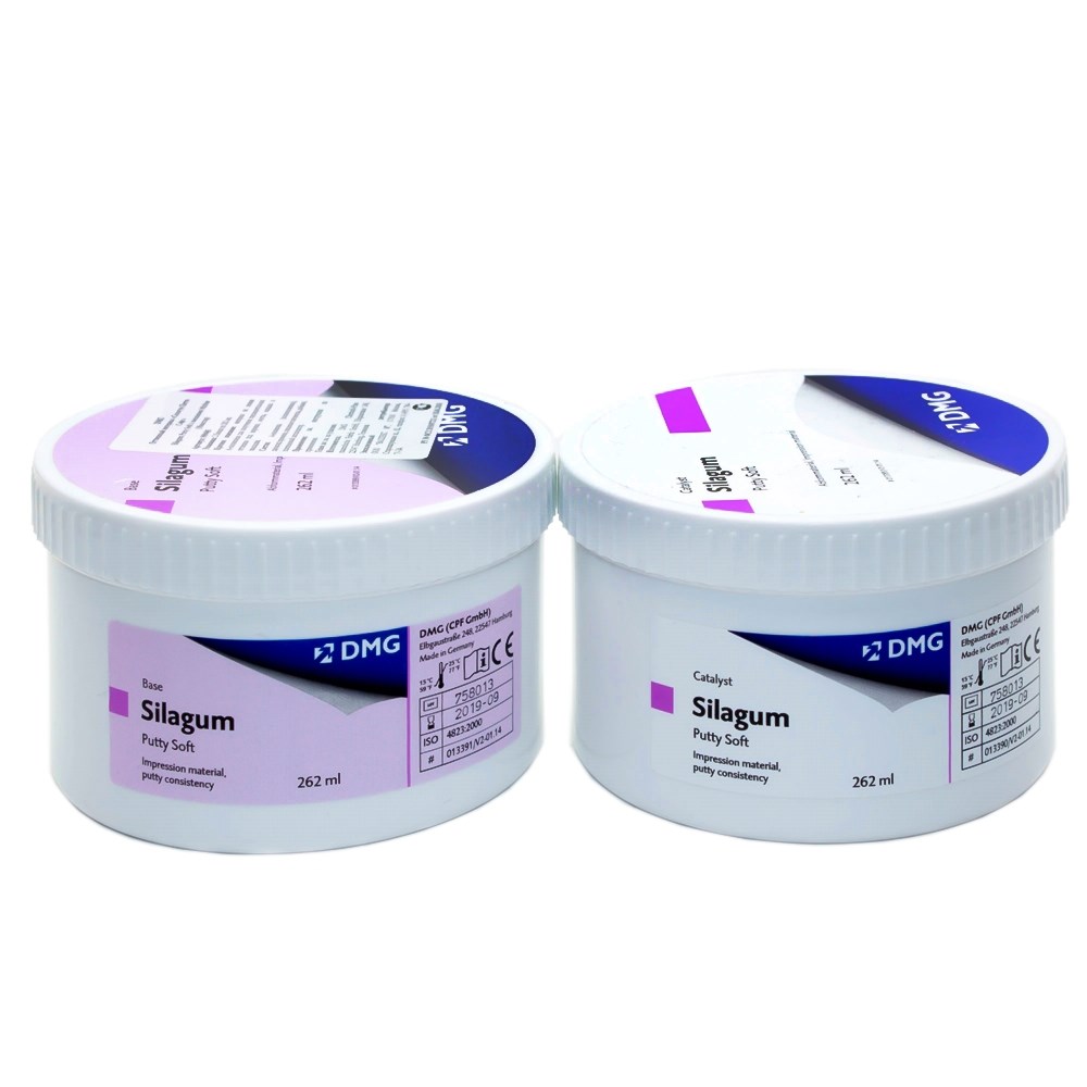 Silagum (Силагум) Putty Soft - А-силикон с меньшей твердостью,основа + катализатор (2 х 262 мл)