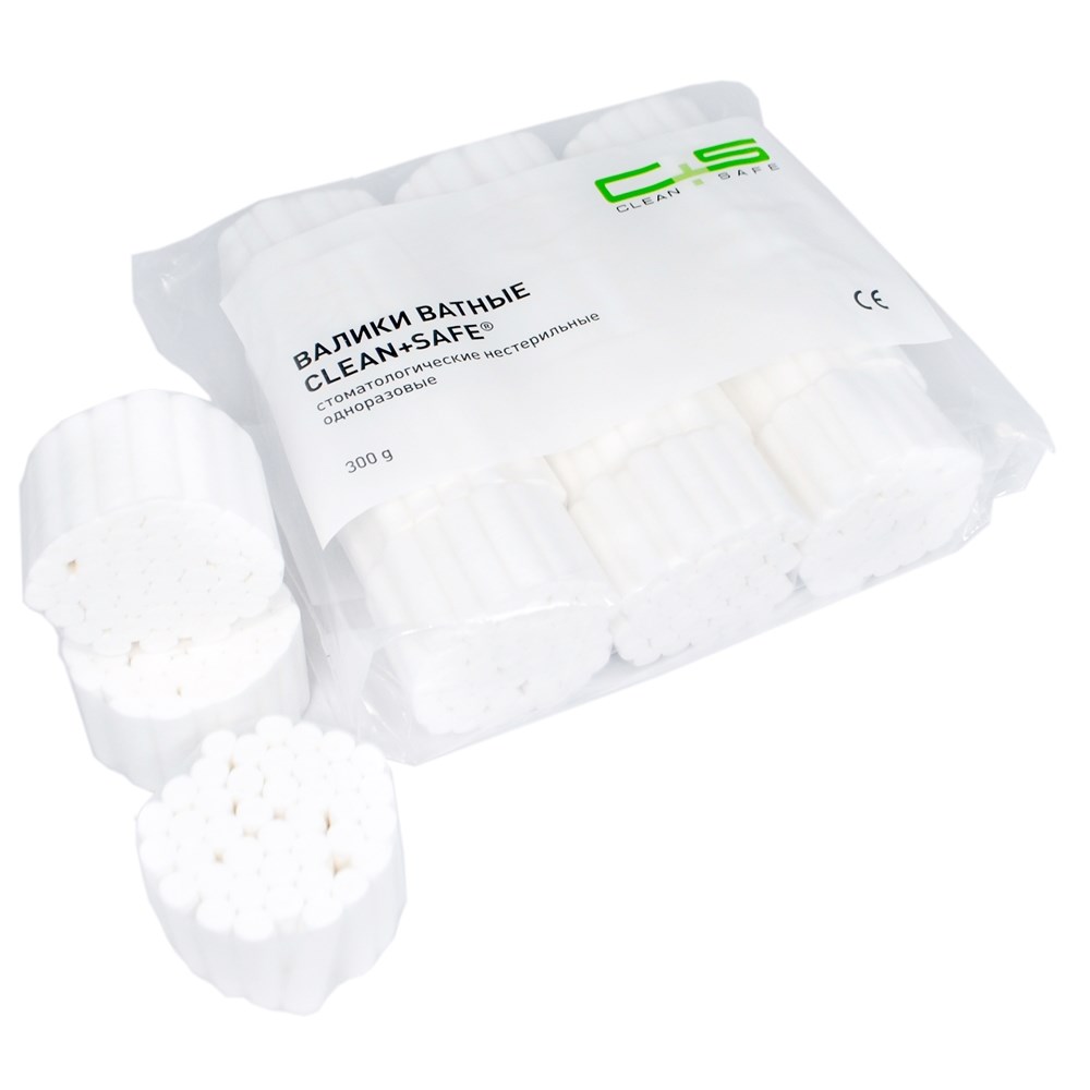 Валики ватные №1 Clean Safe, диаметр 8 мм - для применения в стоматологии (840 шт)