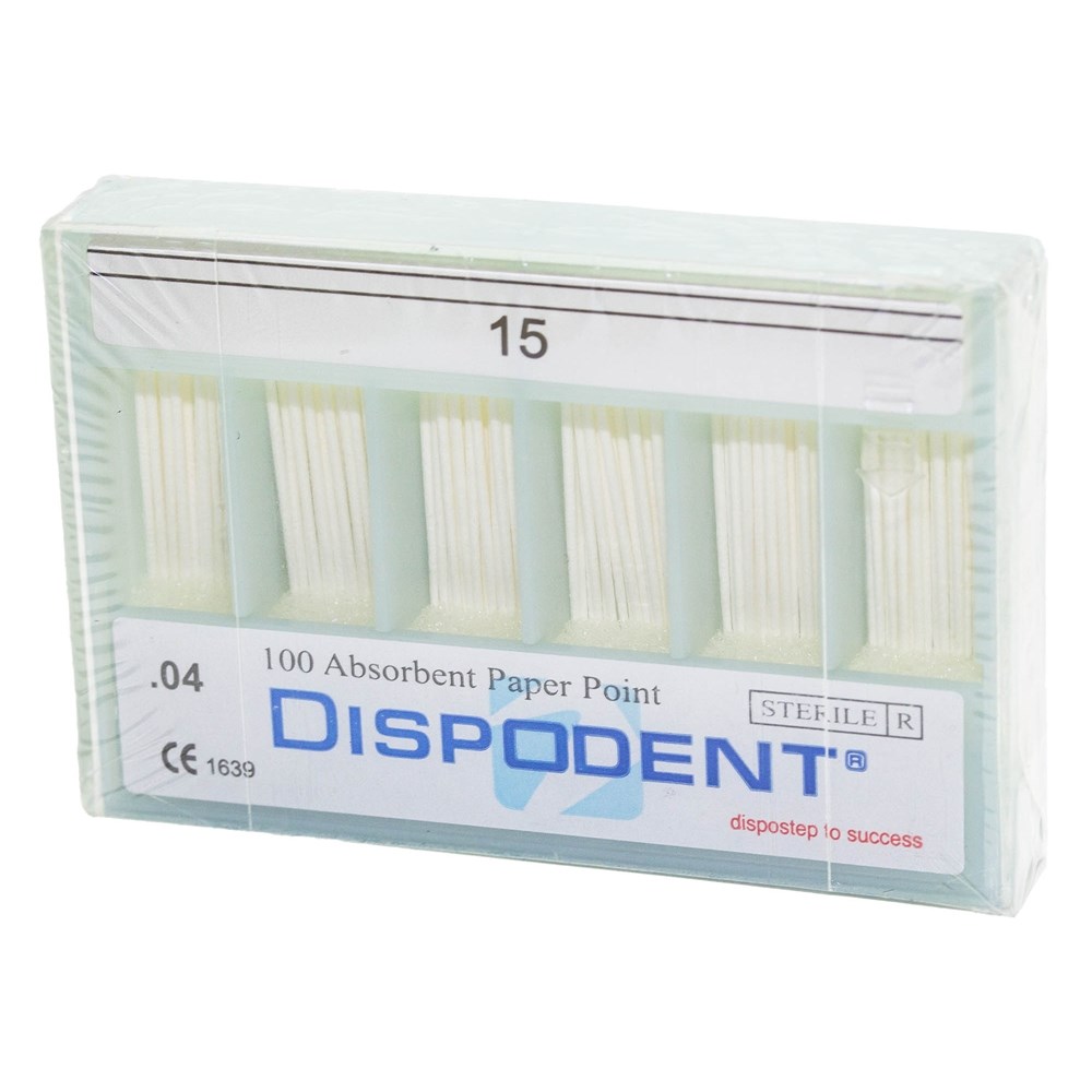 Бумажные штифты 04 №15 Dispodent для удаления влаги в канале (100 шт)