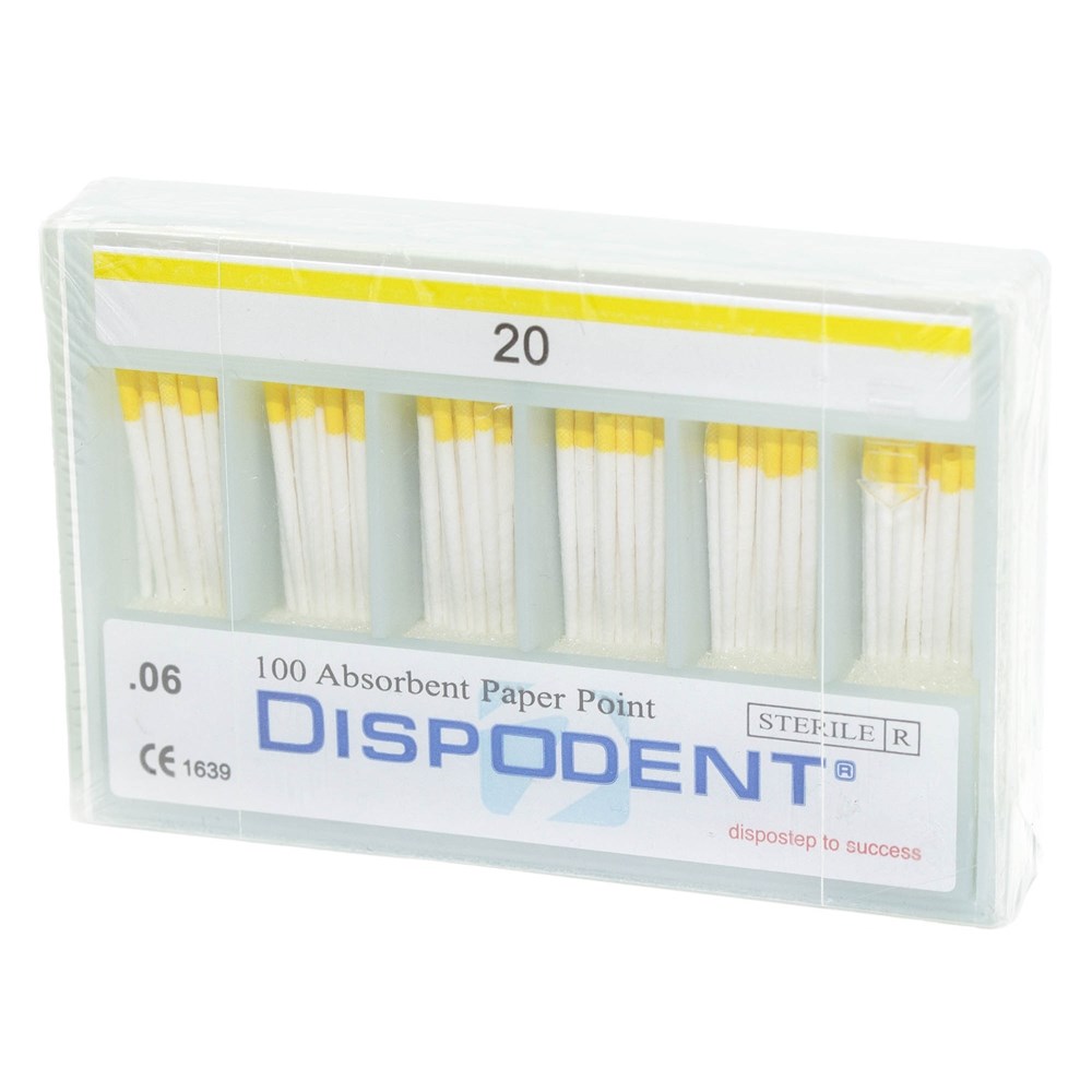 Бумажные штифты 06 №20 Dispodent для удаления влаги в канале (100 шт)