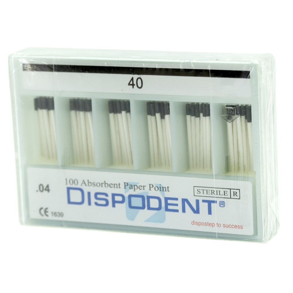 Бумажные штифты 04 №40 Dispodent для удаления влаги в канале (100 шт)