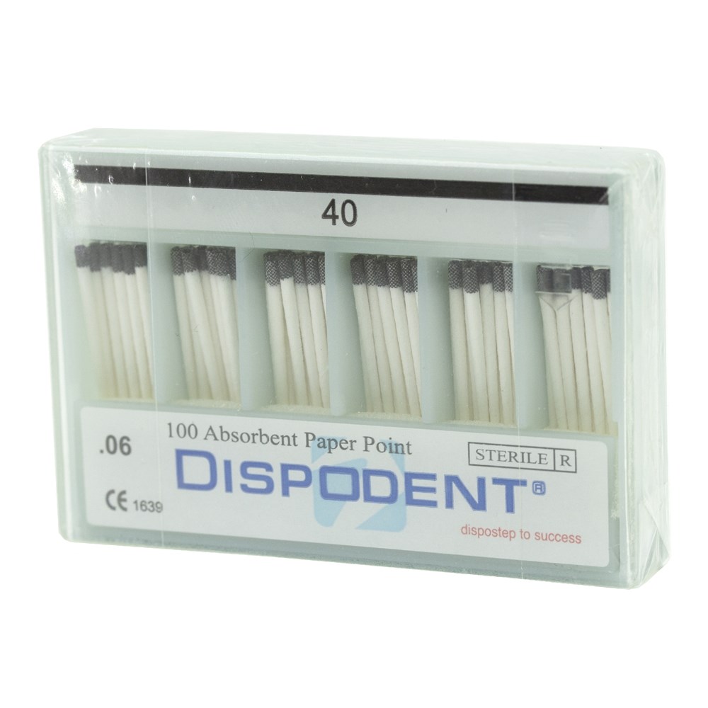 Бумажные штифты 06 №40 Dispodent для удаления влаги в канале (100 шт)