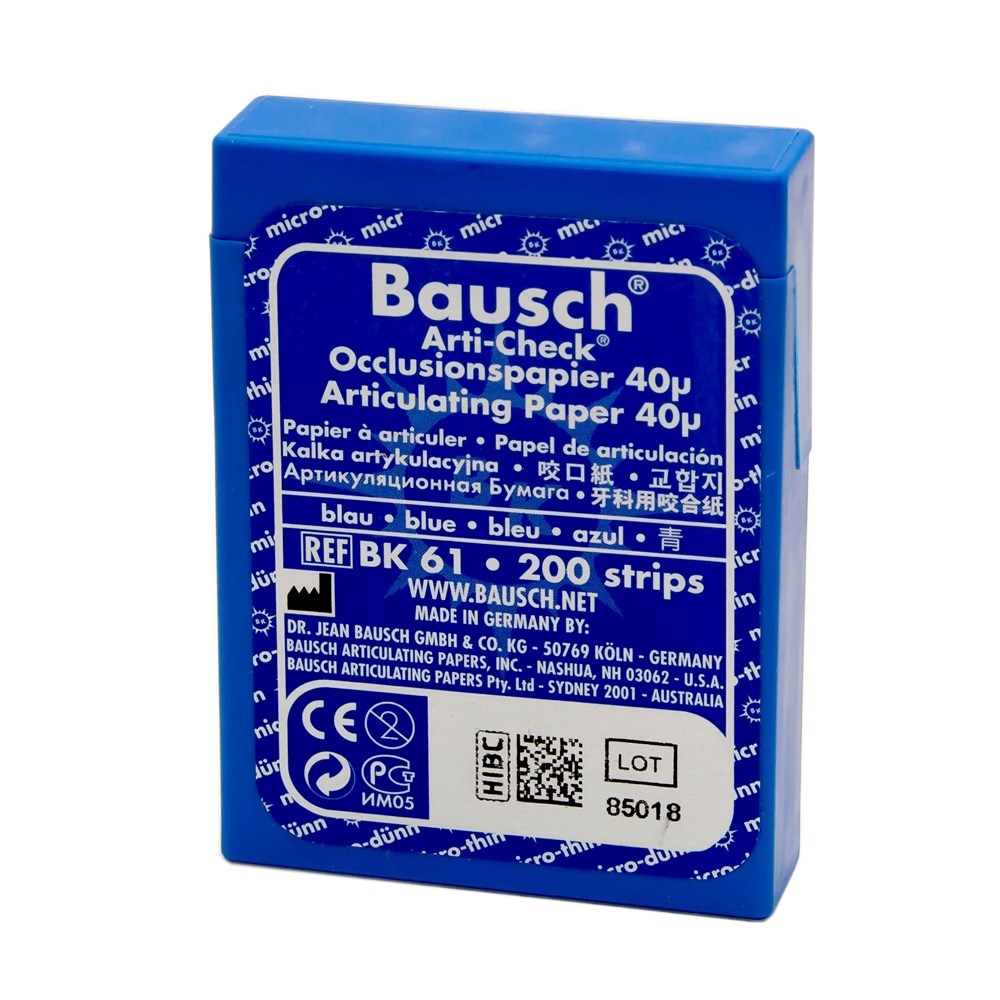 Артикуляционная бумага прямая, синяя Bausch (40 мкм х 200 шт)
