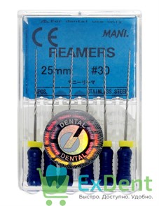Reamers №30, 25 мм, Mani, каналорасширитель (дрильбор) ручной (6 шт)