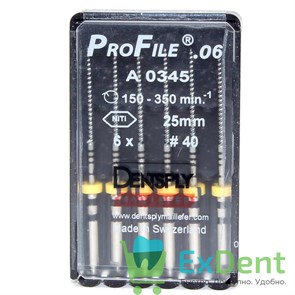 ProFile (ПроФайл) 06 №40, 25 мм, Dentsply, машинный каналорасширитель (6 шт)