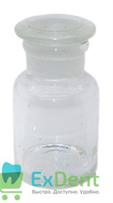 Емкость стеклянная для жидкостей с крышкой, круглая, прозрачная (30 мл)