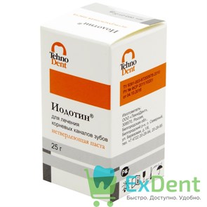Иодотин твердеющая паста - для лечения корневых каналов зубов (25 г) 20638