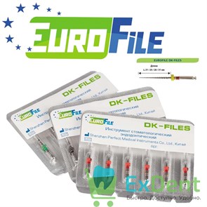 DK-Files 06 №40, 25 мм, EuroFile, никель-титан, аналог ПроФайл (6 шт)