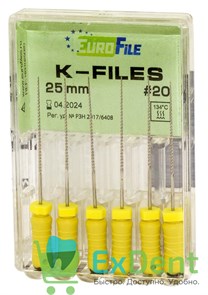 {{photo.Alt || photo.Description || 'K-Files №20, 25 мм, EuroFile, ручной каналорасширитель (6 шт)'}}
