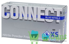 Перчатки Connect blue XS, нитриловые, неопудренные, нестерильные, смотровые (100 шт)