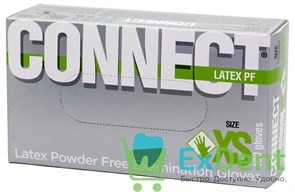 Перчатки Connect XS, латексные, неопудренные, нестерильные, смотровые (100 шт)