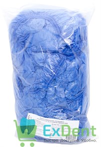 Бахилы прочные Стандарт, синие с двойной резинкой (2 г, 20 мкм) (100 шт)