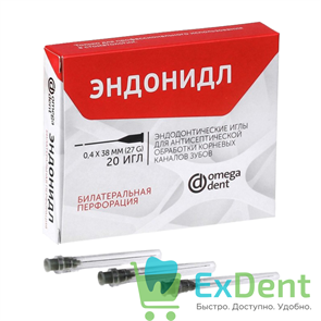 {{photo.Alt || photo.Description || 'Эндонидл - эндо. иглы, для антисепт-ой обработки каналов, билатеральная перф. 20 игл (0,3 х 38 27G)'}}