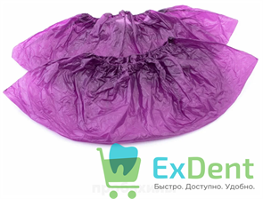 Бахилы прочные Элегрин Стандарт Плюс фиолетовые (3 г, 8 мкм) (100 шт)