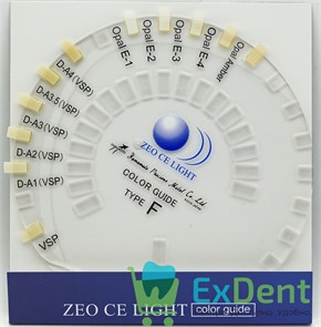 Расцветка Zeo Ce Light Color Guide тип F: 11 цветов (Dentine VD, VSP, Opal Enamel)