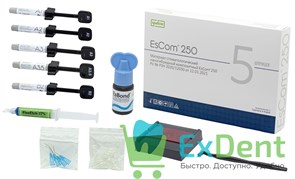 EsCom (Еском) 250 набор (5 Х 4г, А1/А2/А3/А3.5/B2, FineEtch 5мл, EsBond) пломбировочный материал