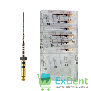 ProTaper (ПроТейпер) Gold машинный F4, 25 мм, Dentsply, для лечения сложных случаев (6 шт)