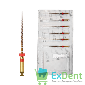 ProTaper (ПроТейпер) Gold машинный F2, 31 мм, Dentsply, для лечения сложных случаев (6 шт)