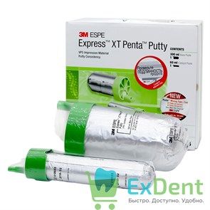 {{photo.Alt || photo.Description || 'Express (Экспресс) XT Penta Putty - А-силиконовая оттискная масса, базовая паста (300 мл + 60 мл)'}}