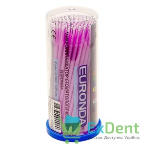Аппликаторы Микробраш Euronda Ultra Fine (1 мм) - белые или фиолетовые (100 шт) 18102