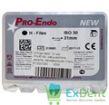 H-Files №30, 31 мм, Pro-Endo, расширитель канала, нержавеющая сталь, нестерильные (6 шт) - фото 31699