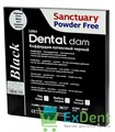 Резиновые завесы Dental Dams черные (152 х 152 мм) - листы латексные для раббердам, мята (36 шт) - фото 39613