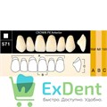 Гарнитур фронтальных зубов  Crown PX - верхние, цвет A1 фасон S71, композитные трехслойные (6шт) - фото 39983